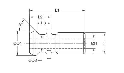 OKK CAT40 45° Non Through Coolant Pull Stud